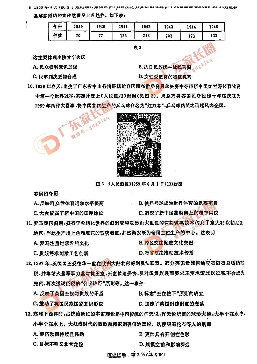 2024届广州高三阶段训练历史试卷题目和答案解析（真题图片电子版本)